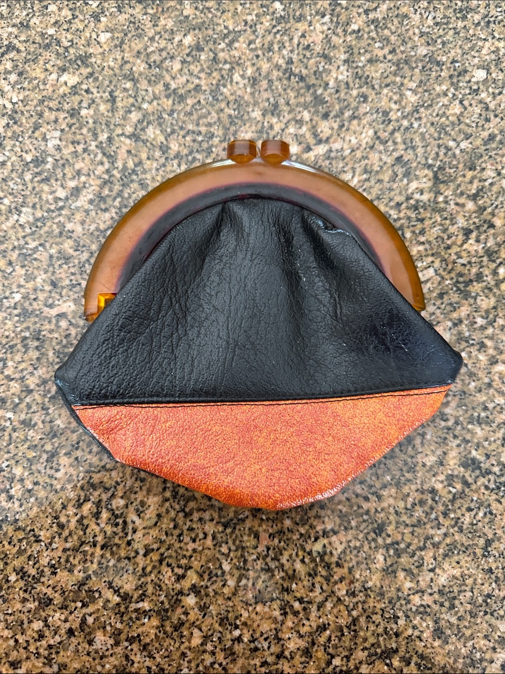 Vintage Black and Copper Women’s Clasp Bag